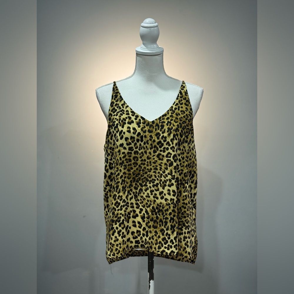 Brown Shinestar Leopard Print Strappy Tank Size L EUC